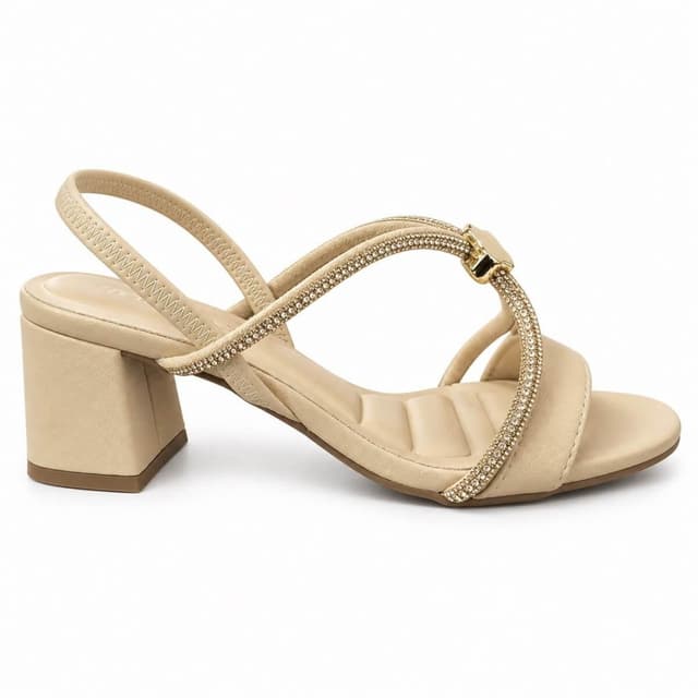 Sandália Salto Médio Feminina cê T5280-292 Areia