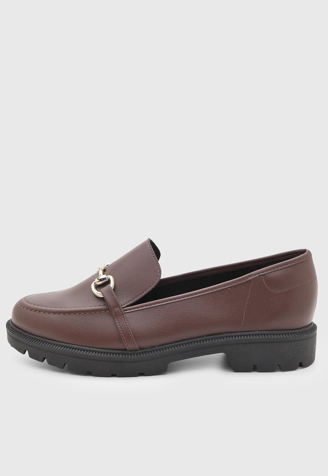 Mocassim Feminino Beira Rio Detalhe Metalico Marrom