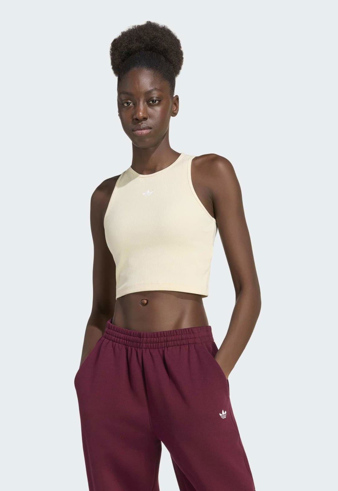 Regata Feminina adidas Originals Cropped Trefoil Amarela