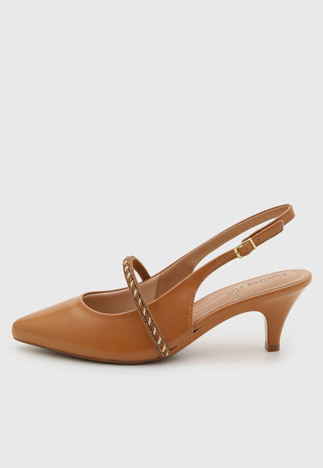 Scarpin Feminino Beira Rio Bico Fino Caramelo
