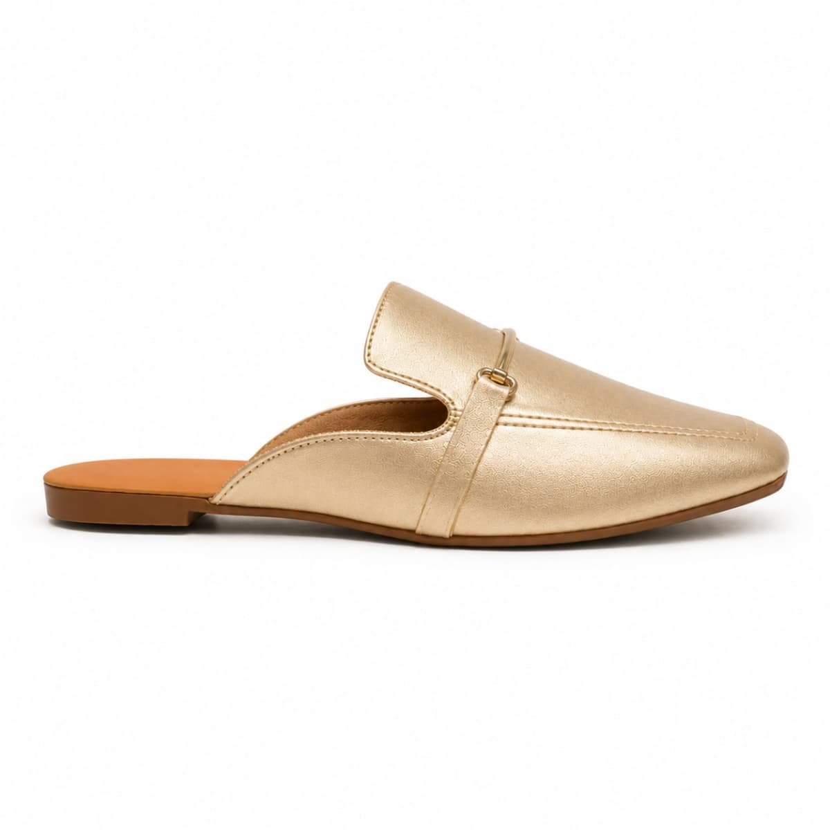 Mule Feminino Confortável Casual Moderno para Dia a Dia Dourado