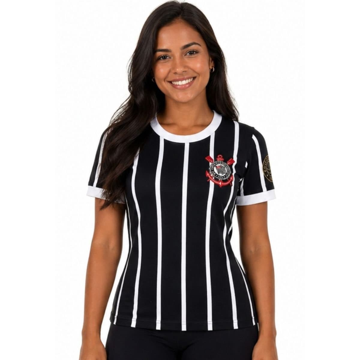 Camisa Corinthians Democracia Feminina Edição Retrô 1982 Preto