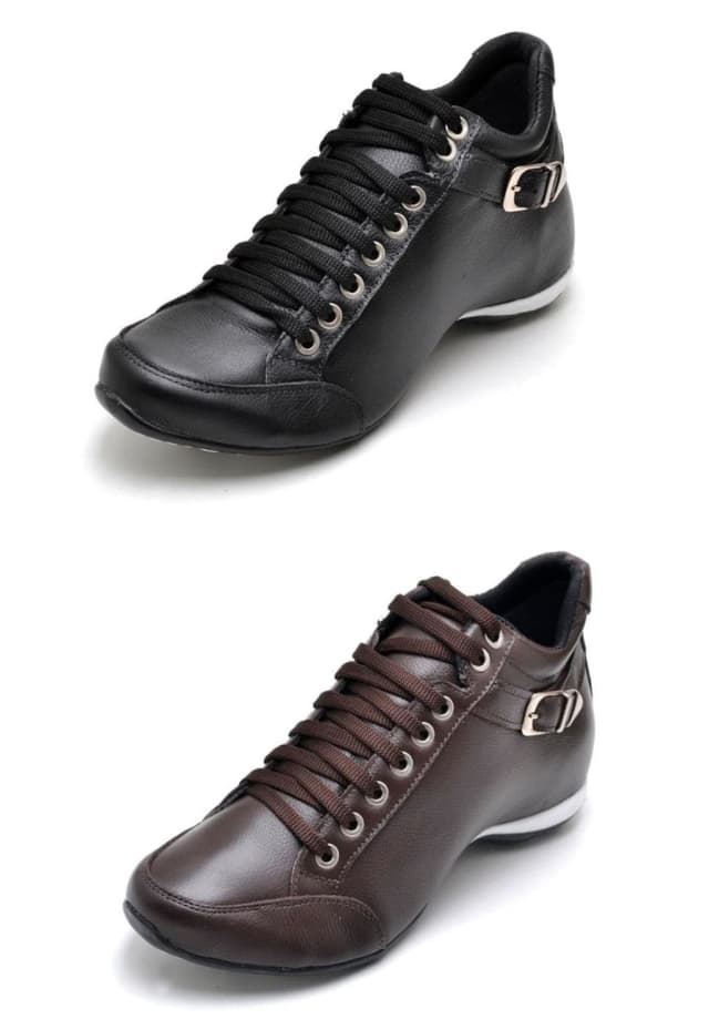 Kit 02 Botas Feminina Cano Curto Couro Esportiva Peccato DFT Kit Top Confort 2 Fivela Preto/Marrom