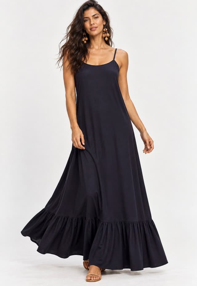 Vestido CabanaFree Longo Kuaana Viscose Azul