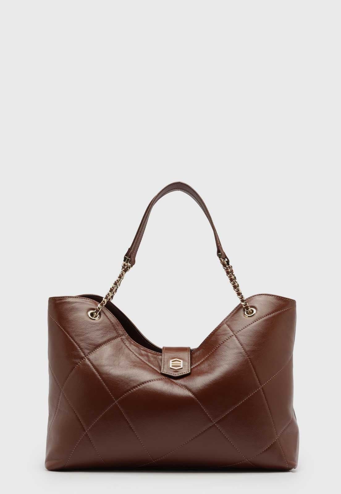 Bolsa Feminina Arezzo Grande Matelassê Couro Marrom