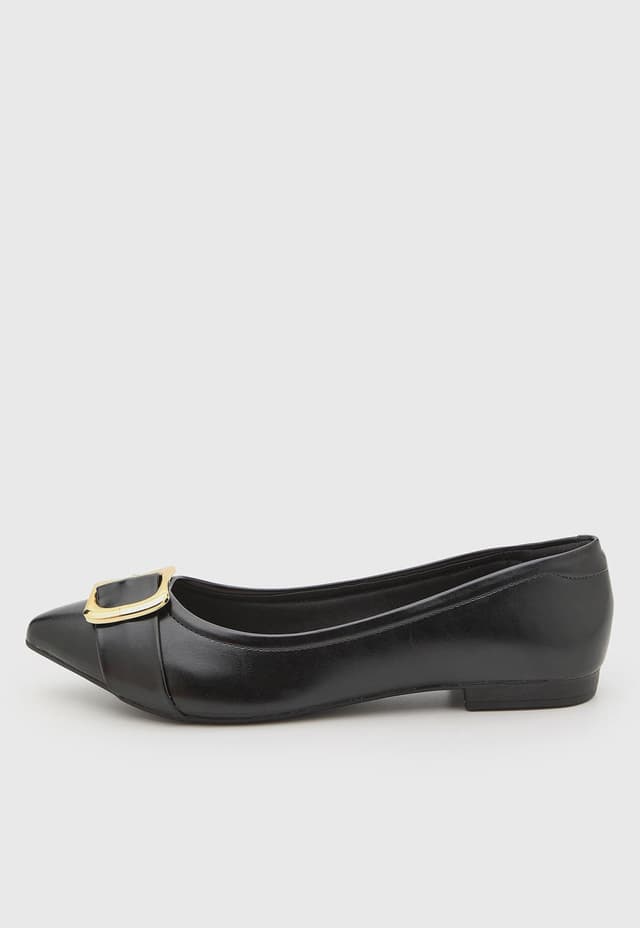 Sapatilha Feminina Beira Rio Detalhe Metal Preta