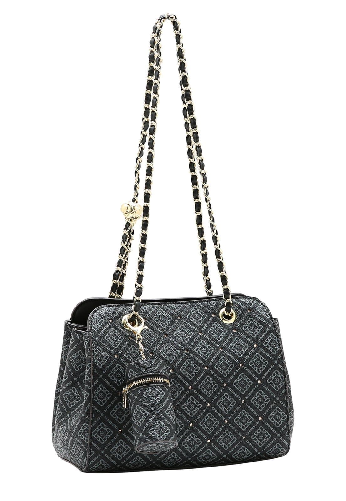 Bolsa Feminina Chenson Versátil Monograma Luxo 3485471 Preto
