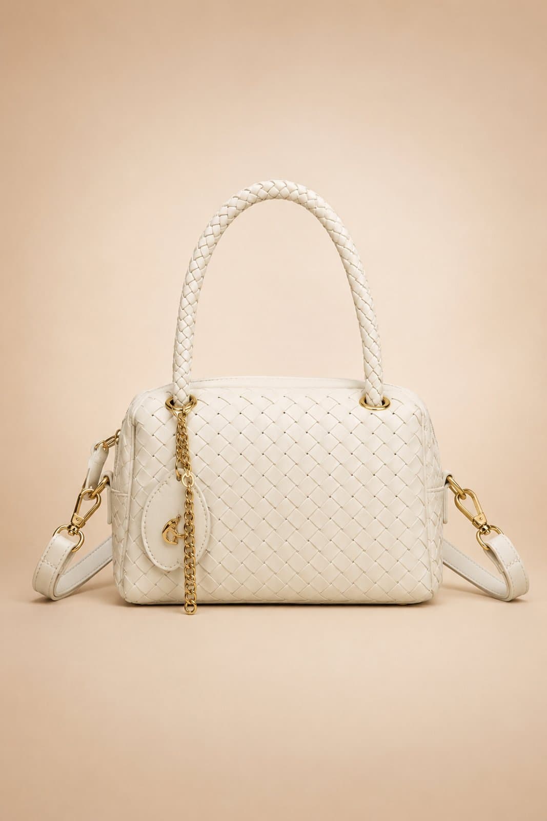 Bolsa Feminina D Bell Outlet Fashion Elegance Creme
