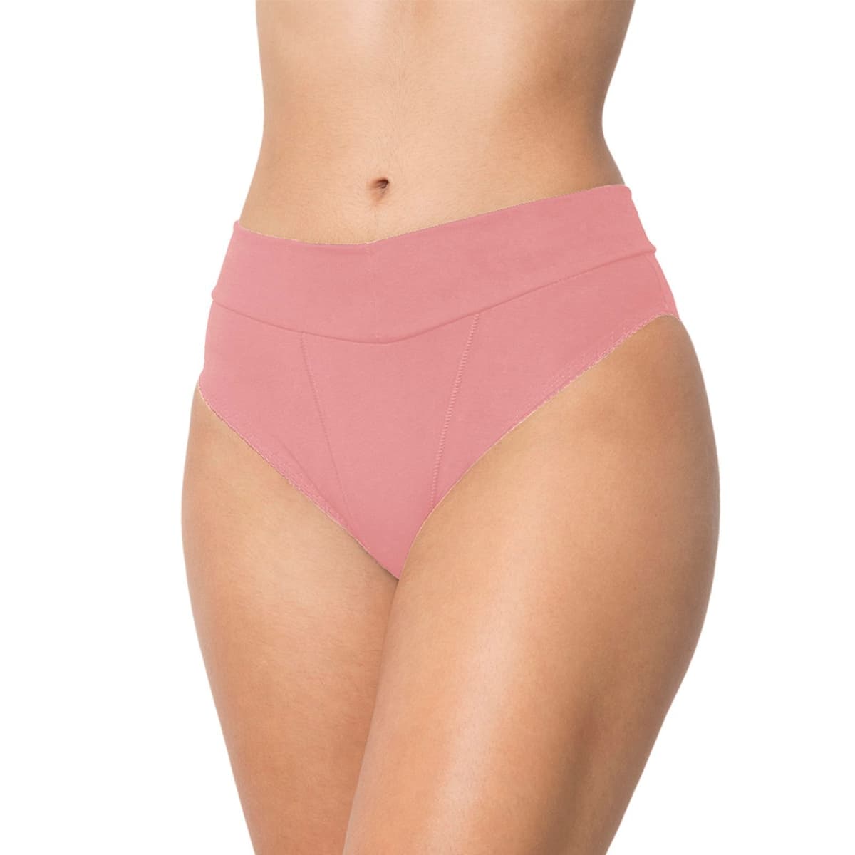 Calça Gabi Lingerie de Cotton Cós Lingerie Algodão Confortável Lisa Costura Três Pontos Calcinha Reforçada Rosê