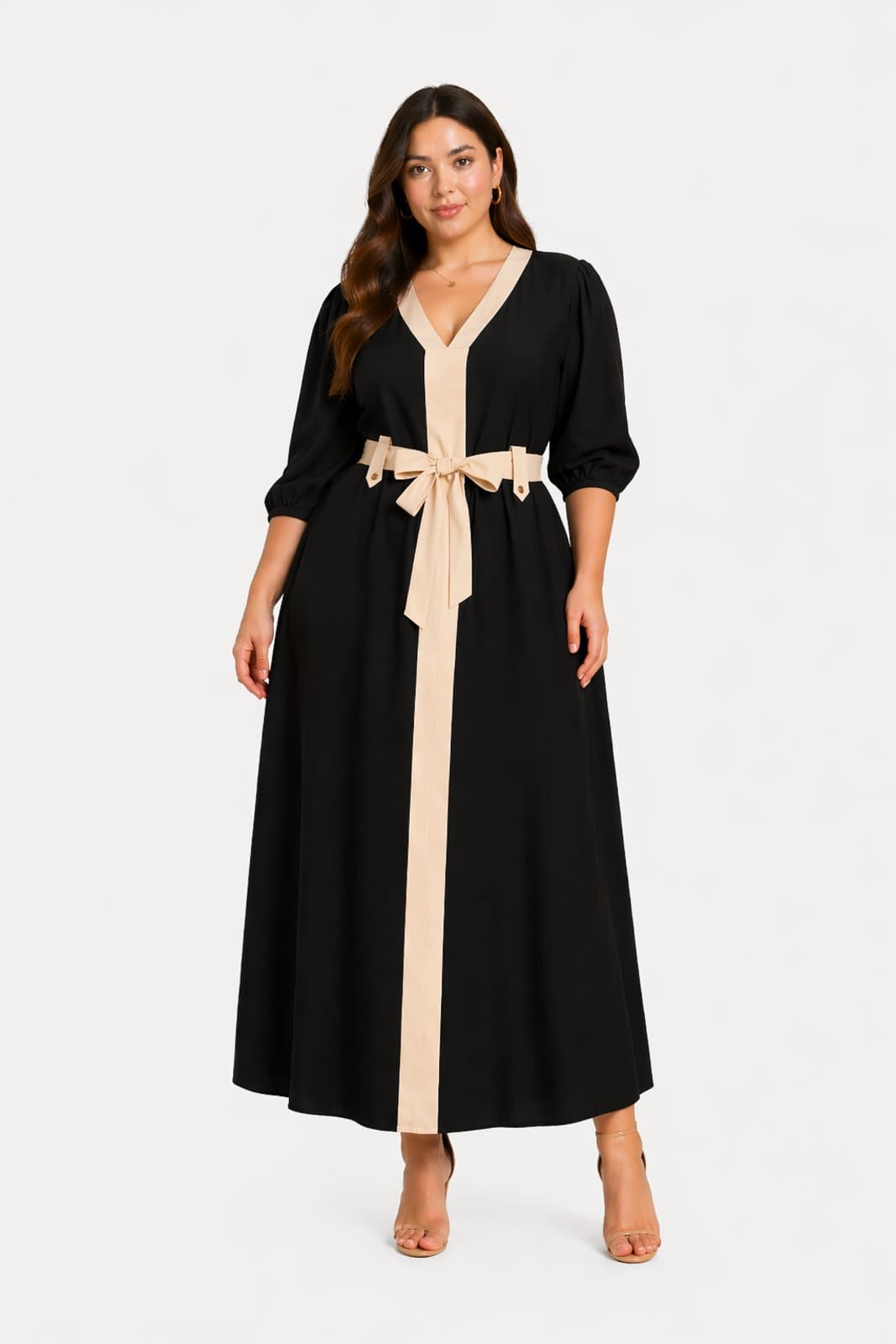 Vestido Midi D Bell Outlet Fashion Laço Preto