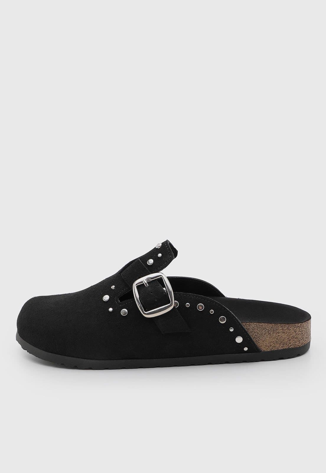 Sapatilha Clog Feminina Beira Rio Tachas Preta