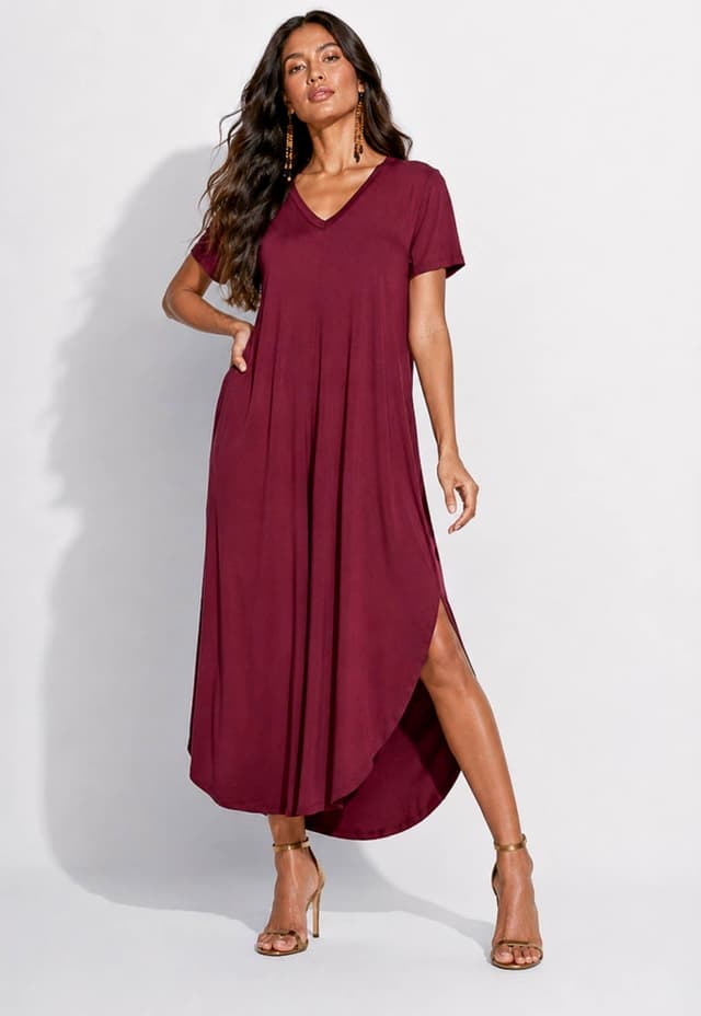 Vestido Amazônia Vital Midi Abapã Malha com Bolso Bordo