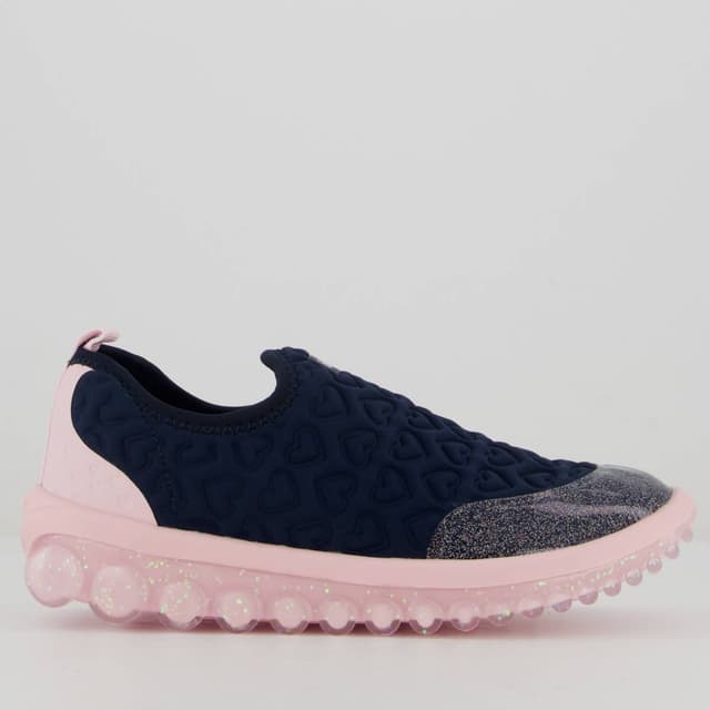 Tênis Bibi Roller 2.0 Coração Marinho e Rosa