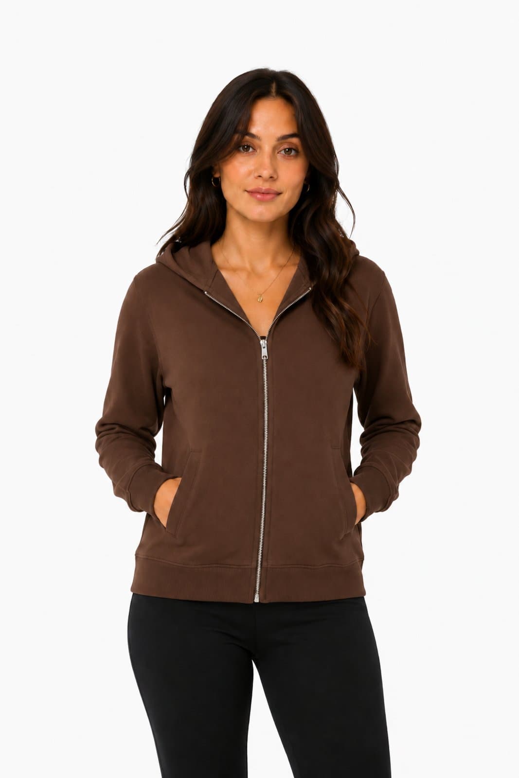 Blusa Moletom D Bell Outlet Fashion Zíper Marrom