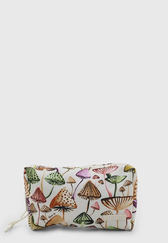 Necessaire FARM Estampa Cogumelos Off-White
