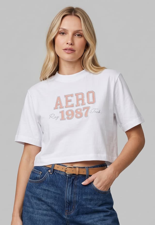 Camiseta Feminina Aeropostale Estampa Frontal Branca