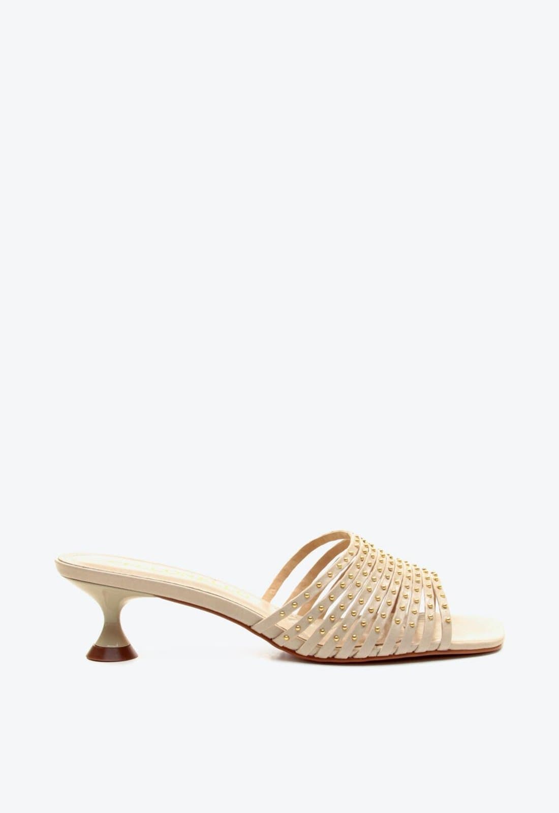 Tamanco Couro Off White Salto Baixo Cecconello 3012003-2