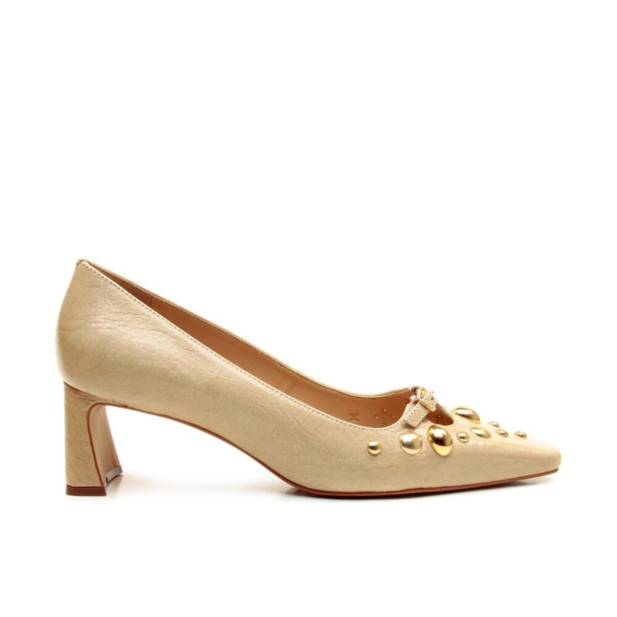 Scarpin Couro Creme Salto Baixo Cecconello 2901006-1