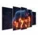 Kit Quadro Decorativo Animais Para Sala de Estar 88x48cm A133 - Pallazio
