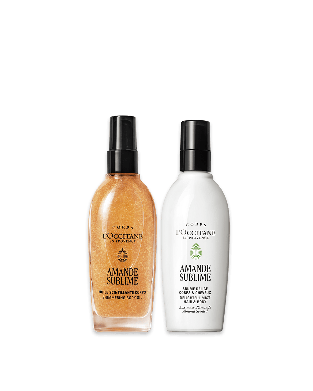 Óleo Corporal Iluminador e Mist Perfumado Amande Sublime