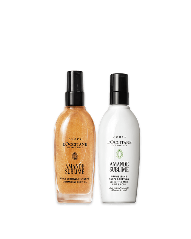Óleo Corporal Iluminador e Mist Perfumado Amande Sublime