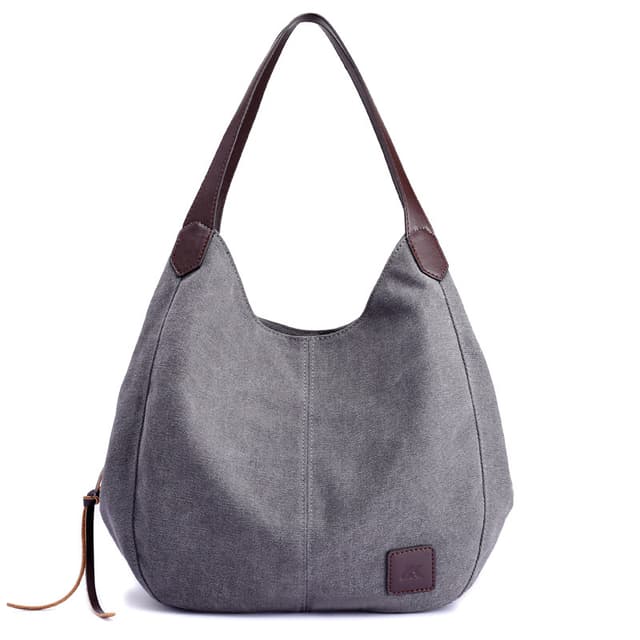 CHENXIAOHONG Bolsa Tote de Lona Feminina Grande Capacidade com 3 Bolsos – Bolsa de Ombro Casual para Compras e Dia a Dia
