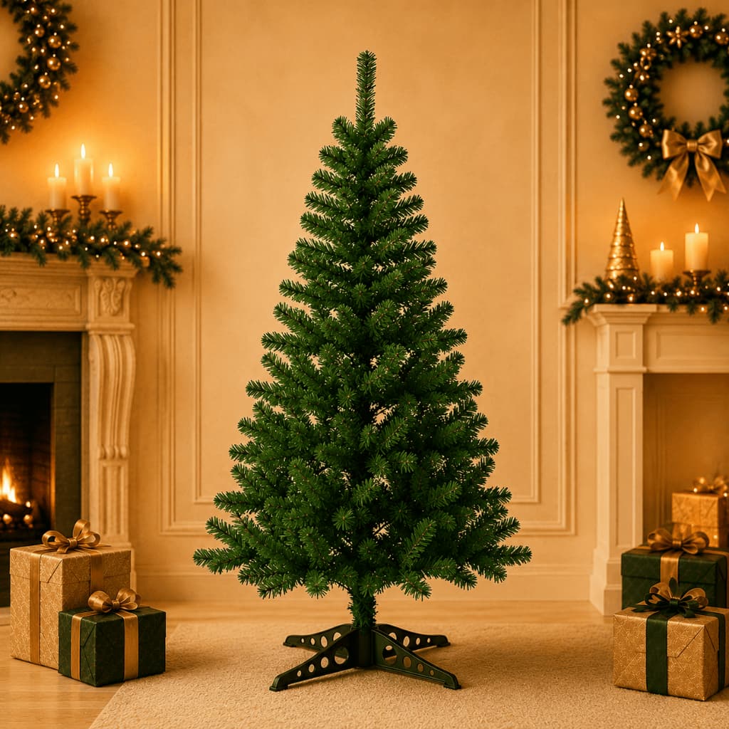 Árvore Pinheiro Canadense de Natal Tradicional 1,20m 120 Galhos Artificial