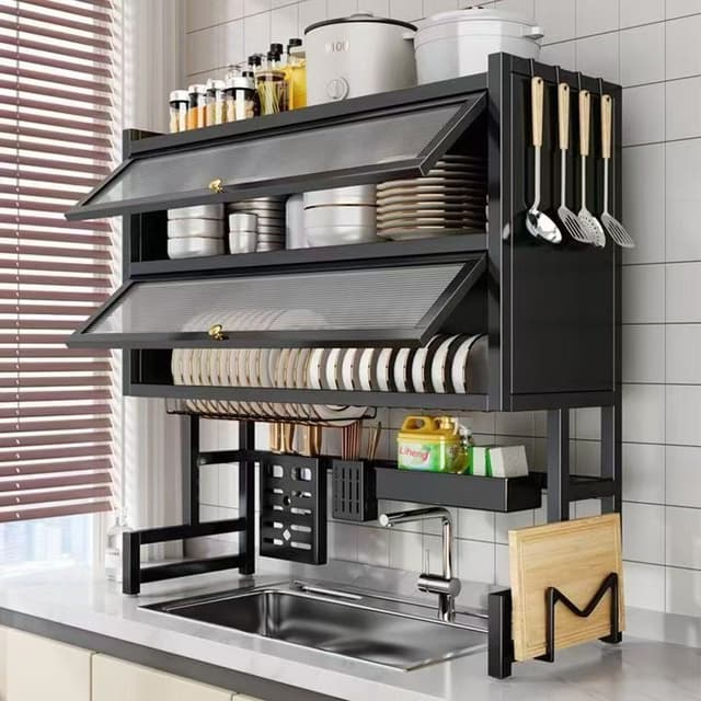 85cm Escorredor De Louça Suspenso Boutique Kitchen Rack Aço Inoxidável Organizador Louça Qualidade Pra Cozinha