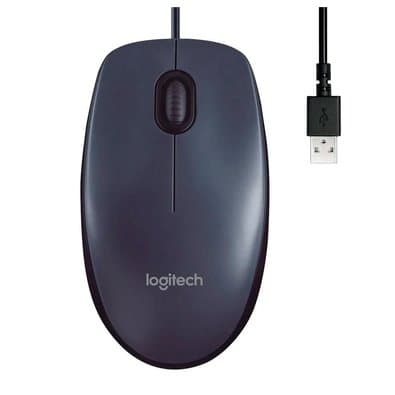 Mouse com fio USB Logitech M90 com Design Ambidestro e Facilidade Plug and Play - 910-004053