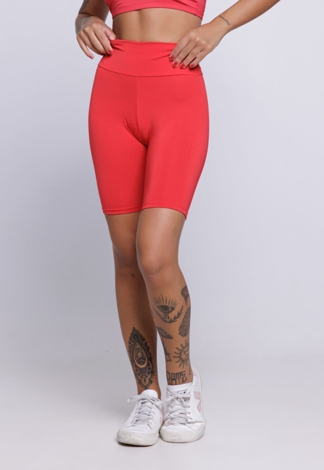 Bermudinha Bella Fiore Modas Legging Fitness Vermelho