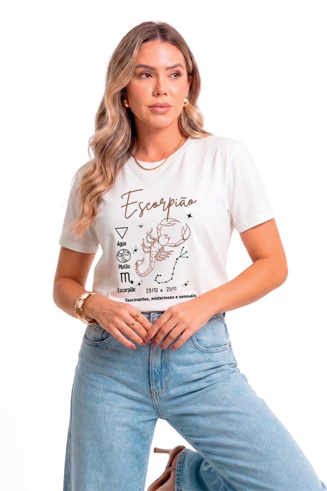 Camiseta Cianitas Off Estampa Signo Escorpião