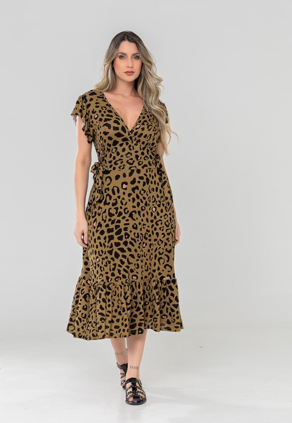 Vestido Aura Lara Onça Verde