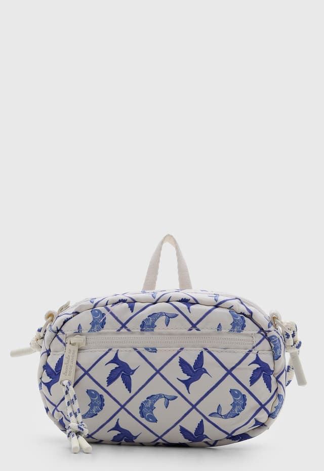 Bolsa FARM Estampa Geométrica Branca