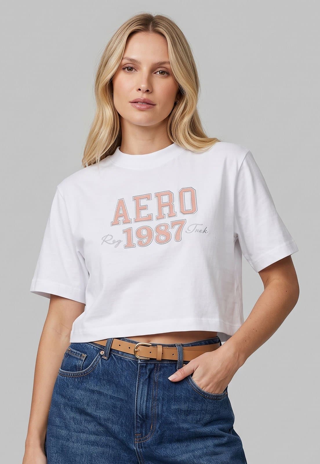 Camiseta Feminina Aeropostale Estampa Frontal Branca