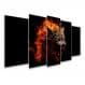 Kit Quadro Decorativo Animais Para Sala de Estar 88x48cm A199 - Pallazio
